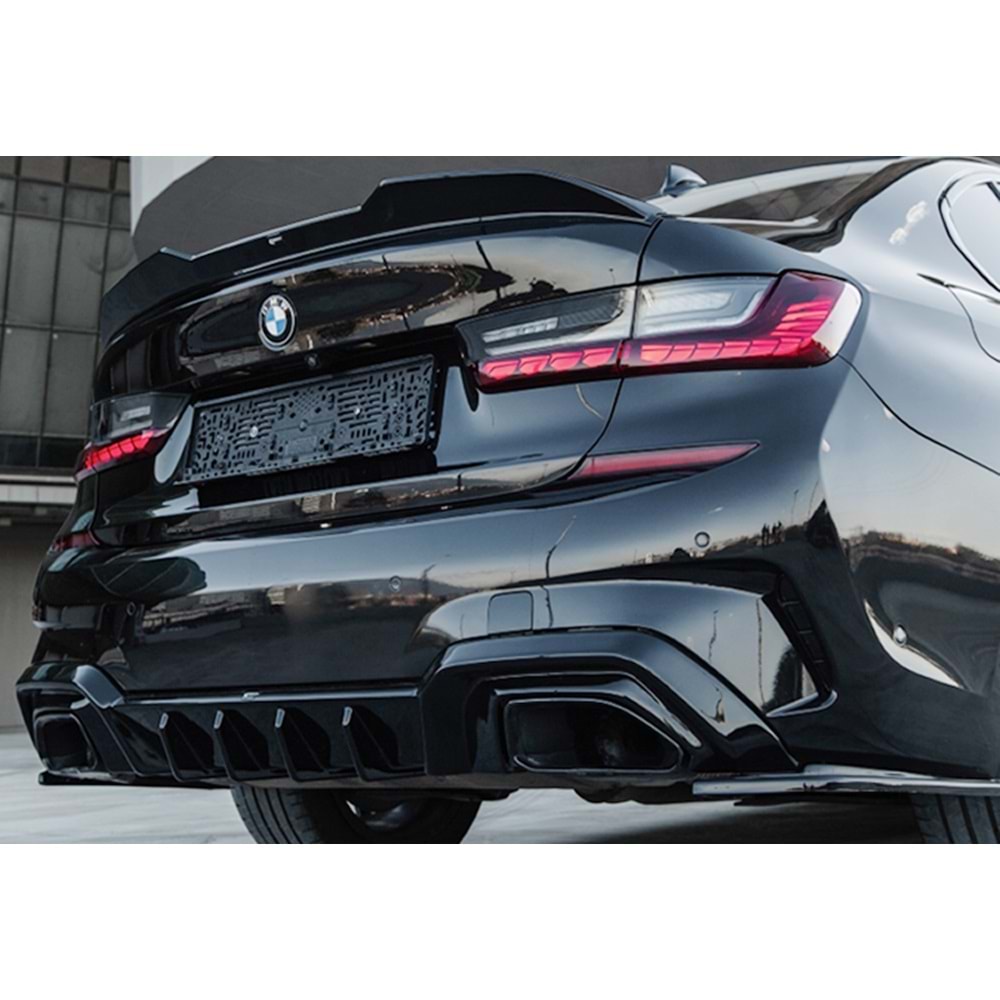 BMW G20 2019+ - Difüzör A Plus M Pack V1 Stil , Piano Black Parlak Ürün Yüzeyi Vkm.