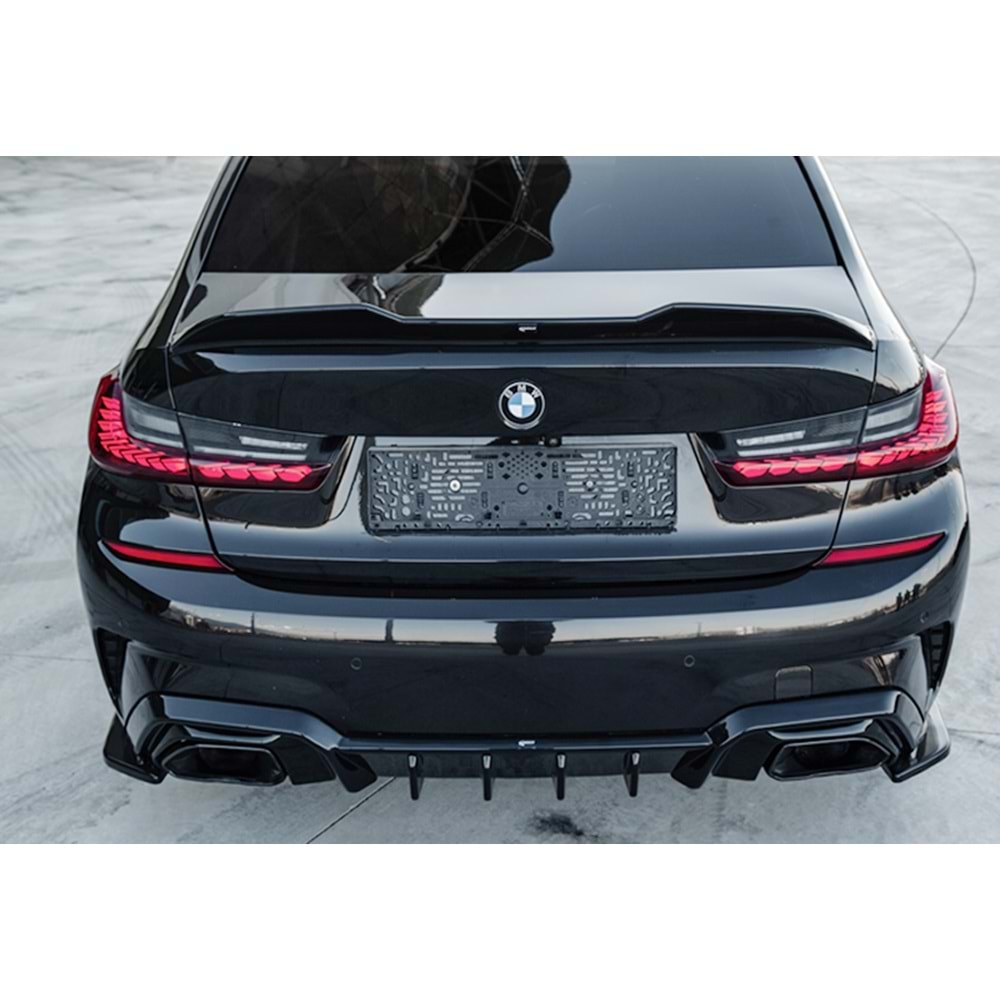 BMW G20 2019+ - Difüzör A Plus M Pack V1 Stil , Piano Black Parlak Ürün Yüzeyi Vkm.