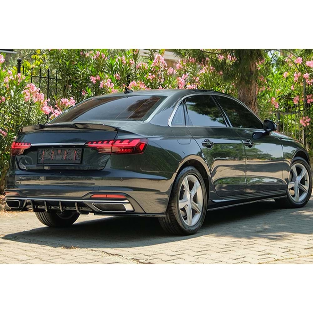 Audi A4 B9 FL 2019+ - Difüzör/Arka, A Plus Std. Line V1 Stil, Piano Black Parlak Ürün Yüzeyi, Vakum