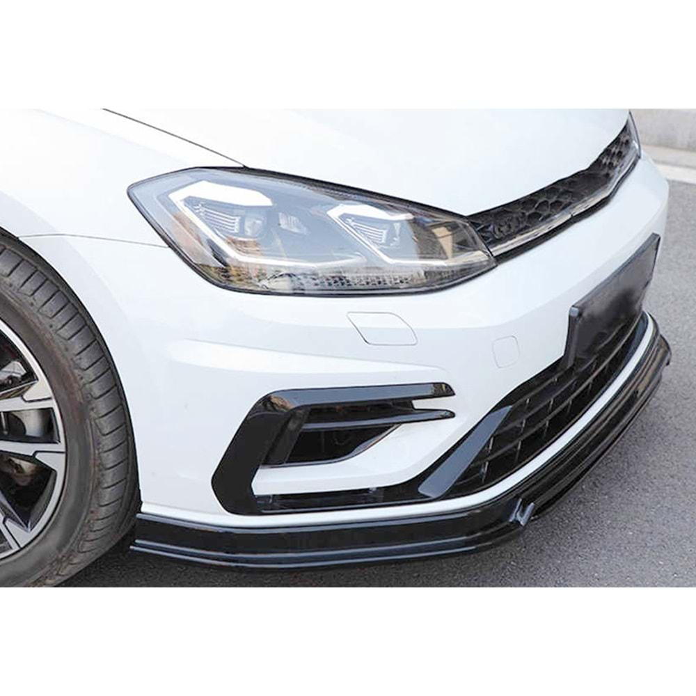 VW Golf Mk7 FL 2017+ - Ön Lip GTI RevoZport Design, Piano Black Vkm.