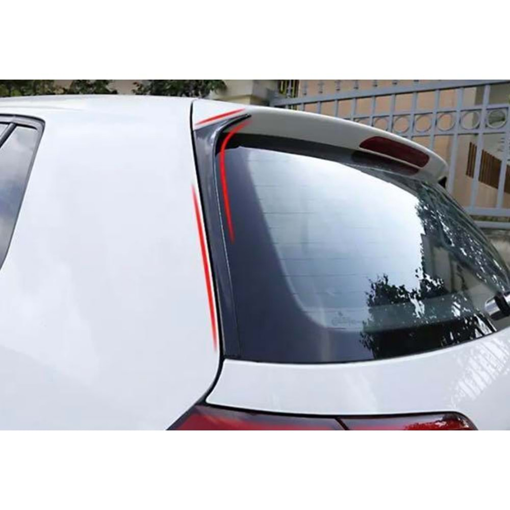 VW Golf Mk7 2012+ - Kenar Çıtası/Arka Cam GTI V2 Stil, 4 Kapı, Piano Black Boyalı Ürün Yüzeyi, ABS, Set