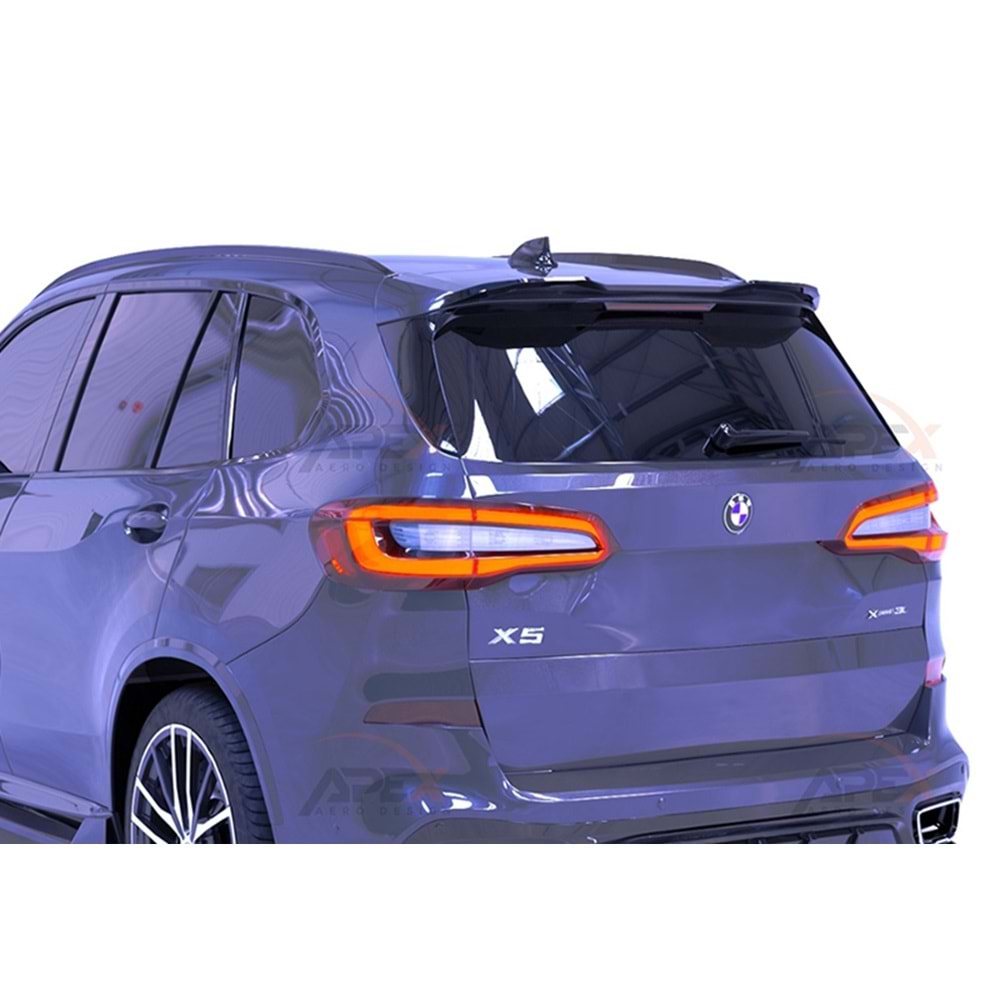BMW G05 2019+ - Spoiler, A Pex X5M Sport V1 Cap Stil, Tavan üzeri, Çift Taraflı Piano Black Parlak Ürün Yüzeyi, Vakum