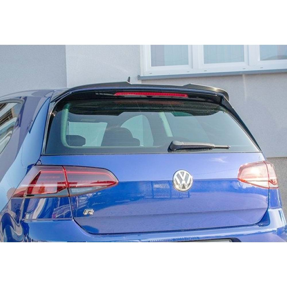 VW Golf Mk7 2012+ - Spoiler Max A Plus+ GTI/R/R Line V1 Cap Stil, Çift Taraflı Piano Black Parlak Ürün Yüzeyi, Vkm