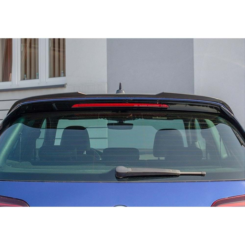 VW Golf Mk7 2012+ - Spoiler Max A Plus+ GTI/R/R Line V1 Cap Stil, Çift Taraflı Piano Black Parlak Ürün Yüzeyi, Vkm