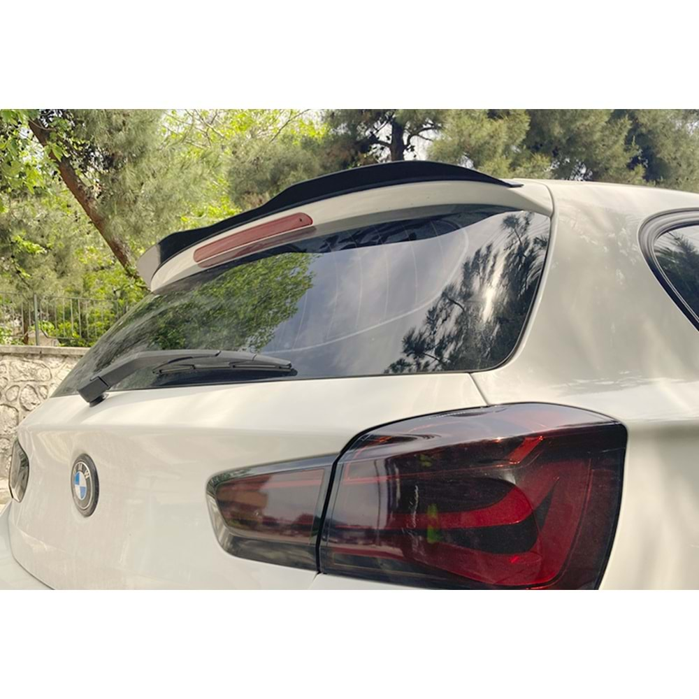 BMW F20 2011+ - Spoiler Max A Plus+ M Power Cap V1 Stil, Çift Taraflı Piano Black Parlak Ürün Yüzey Vkm