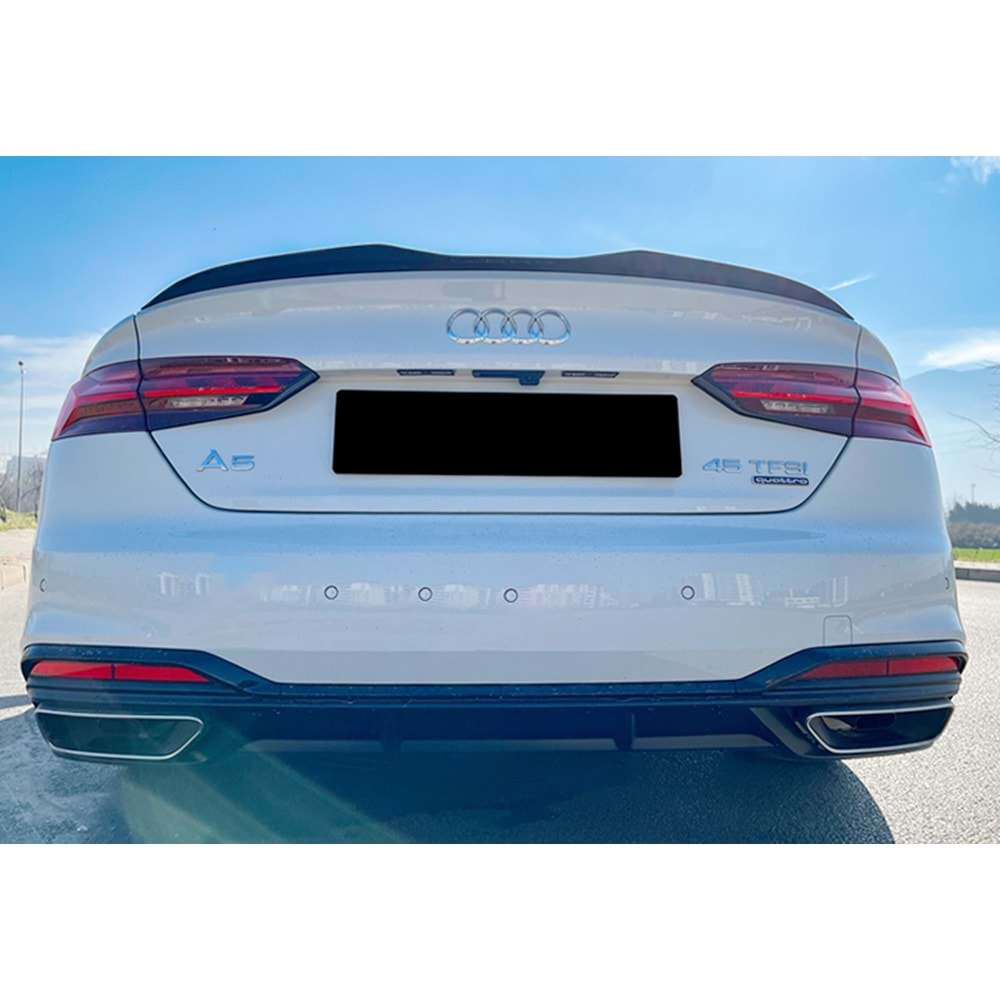 Audi A5 B9 SB 2016+ - Spoiler Max A Plus+ S5/S Line Cap V1 Stil, Çift Taraflı Piano Black Parlak Ürün Yüzeyi Vkm