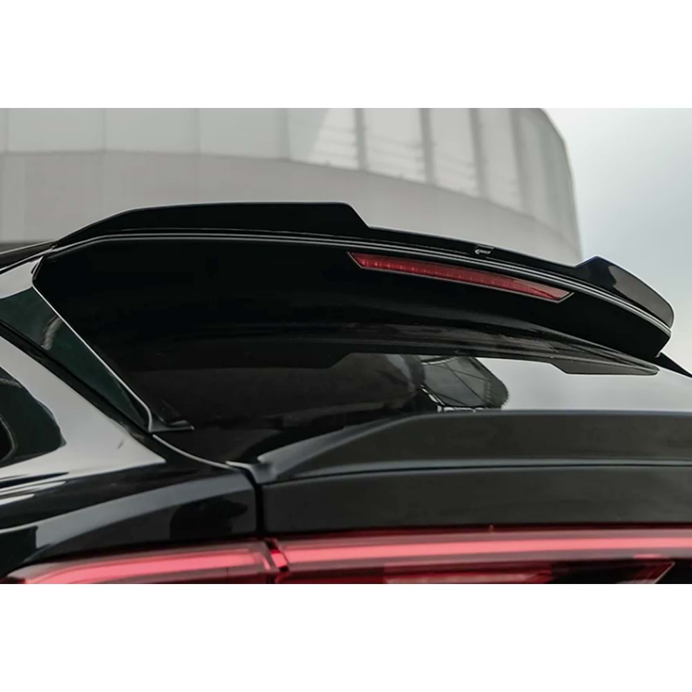 Audi Q8 S Mk1 2019+ - Spoiler, A Plus S/S Line V1 Stil, Tavan üzeri, Çift Taraflı Piano Black Parlak Ürün Yüzeyi, Vakum