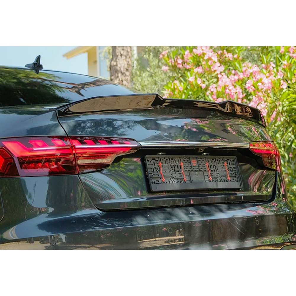 Audi A4 B9 FL 2019+ - Spoiler, A Plus Std. Line V1 Cap Stil, Bagaj üzeri, Çift Taraflı Piano Black Parlak Ürün Yüzey, Vakum