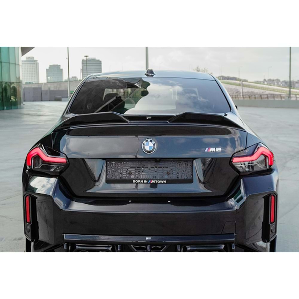 BMW G87 M2 2023+ - Spoiler, A Plus M2 Cap V1 Stil, Bagaj üzeri, Çift Taraflı Piano Black Parlak Ürün Yüzey, Vakum