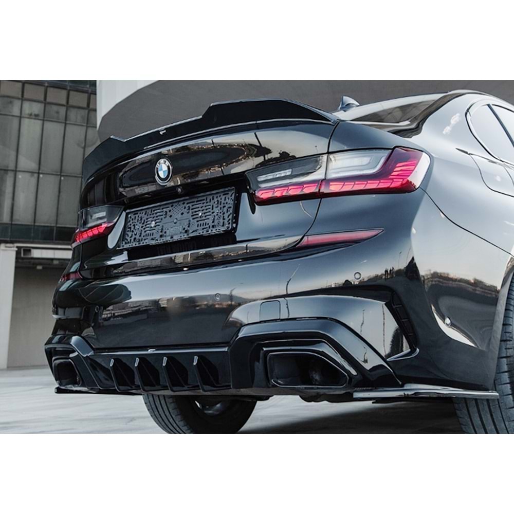 BMW G20 2019+ - Spoiler, A Plus M Pack Cap V1 Stil, Bagaj üzeri, Çift Taraflı Piano Black Parlak Ürün Yüzey, Vakum