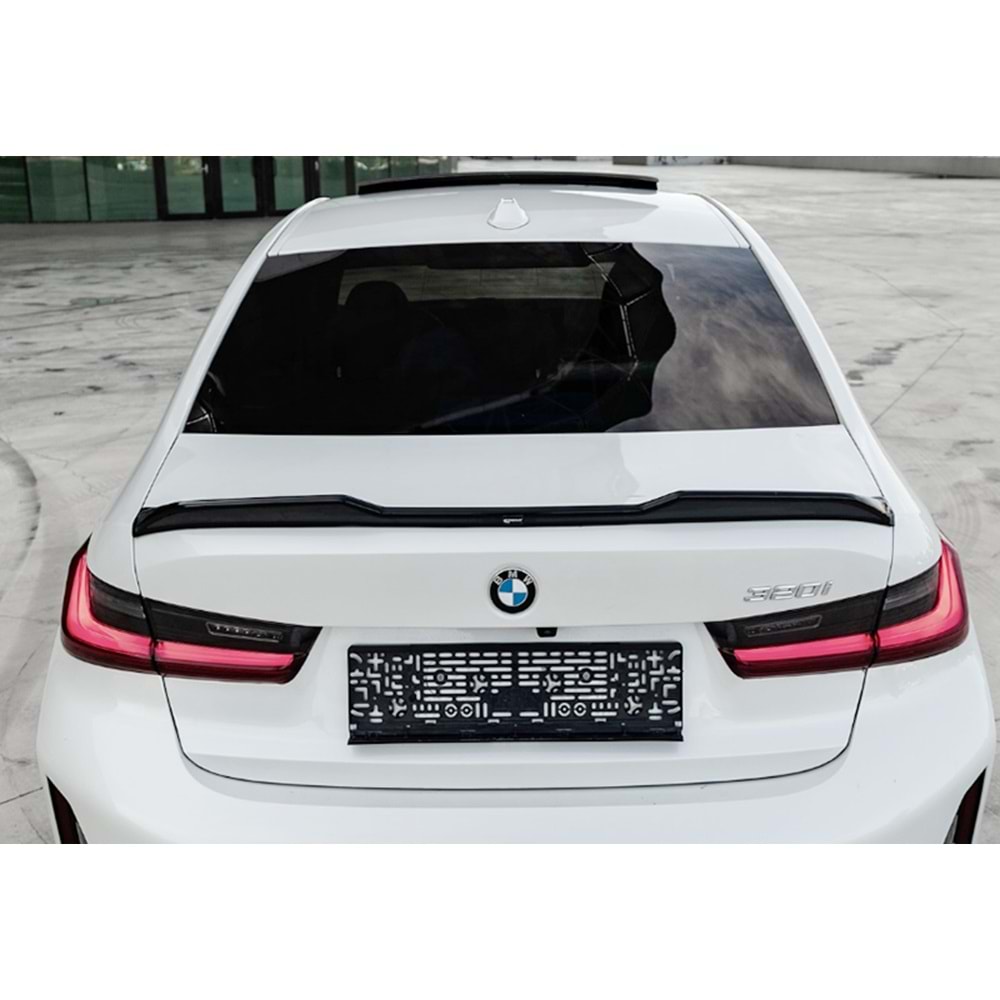 BMW G20 2019+ - Spoiler, A Plus M Pack Cap V2 Stil, Bagaj üzeri, Çift Taraflı Piano Black Parlak Ürün Yüzey, Vakum