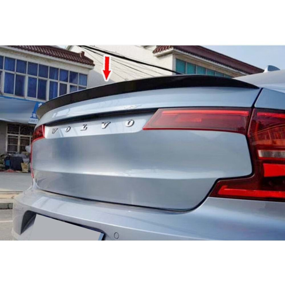 Volvo S90 2016+ - Spoiler Oem Anatomik V2 Stil Bagaj, Piano Black Boyalı Ürün Yüzeyi ABS