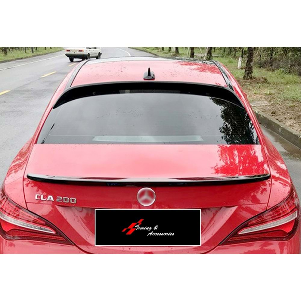 M. Benz C117 2013+ - Spoiler Oem V1 Stil Cam Üzeri, Piano Black Boyalı Ürün Yüzeyi ABS