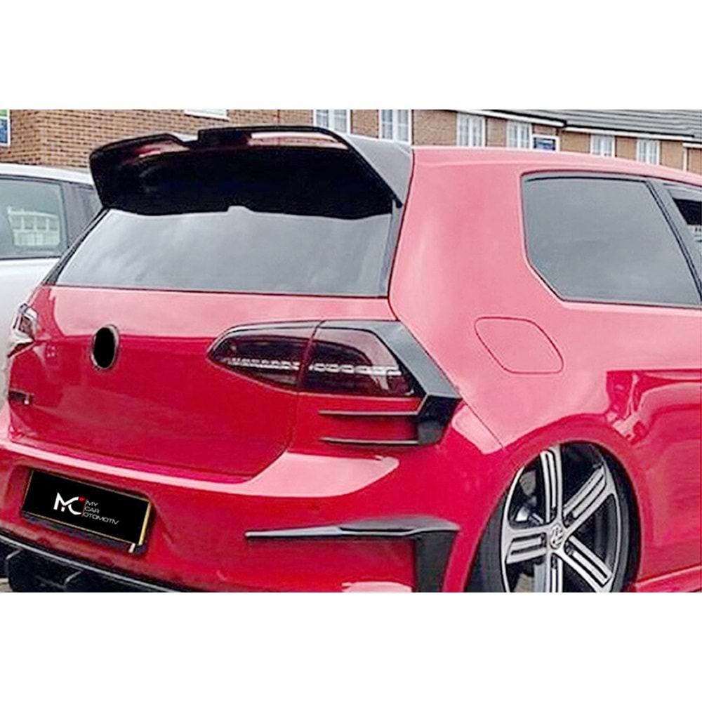 VW Golf Mk7 2012+ - Spoiler, Oettinger V2 Stil, Tavan Üzeri, Piano Black Boyalı Ürün Yüzeyi, ABS