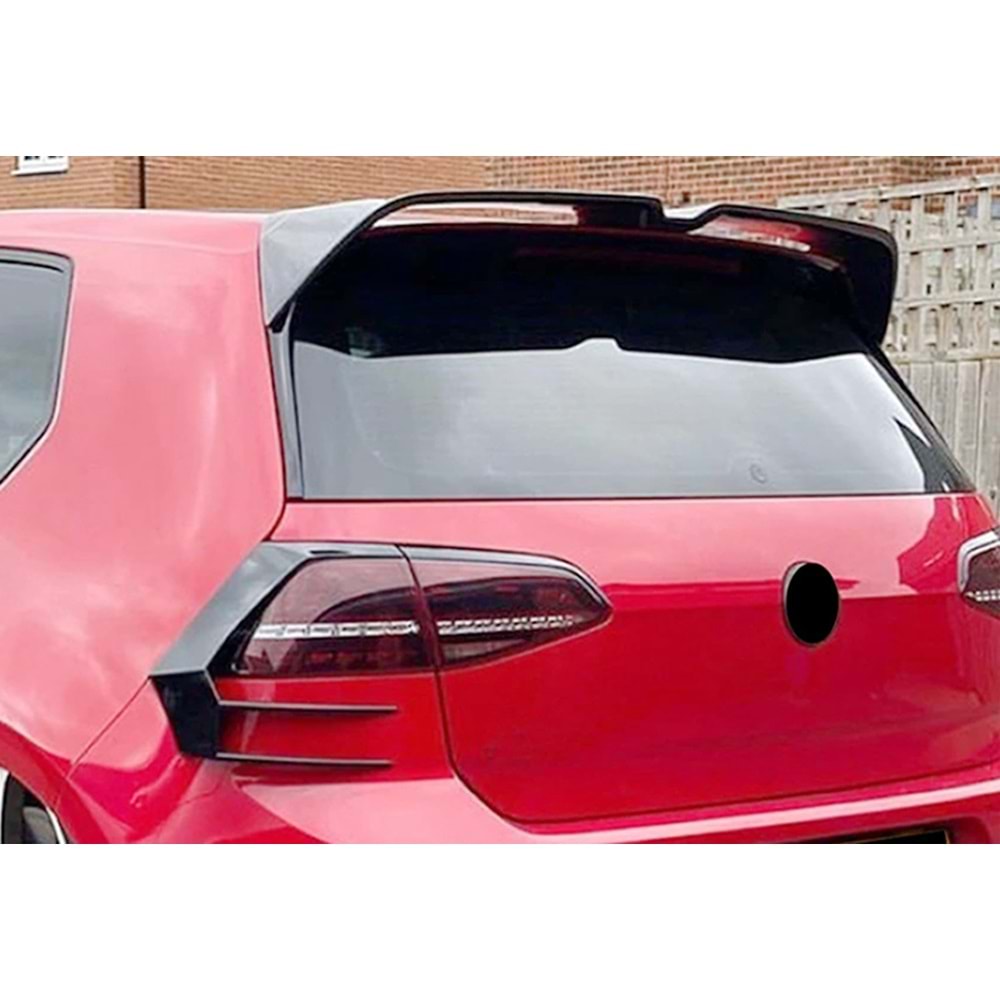 VW Golf Mk7 2012+ - Spoiler, Oettinger V2 Stil, Tavan Üzeri, Piano Black Boyalı Ürün Yüzeyi, ABS