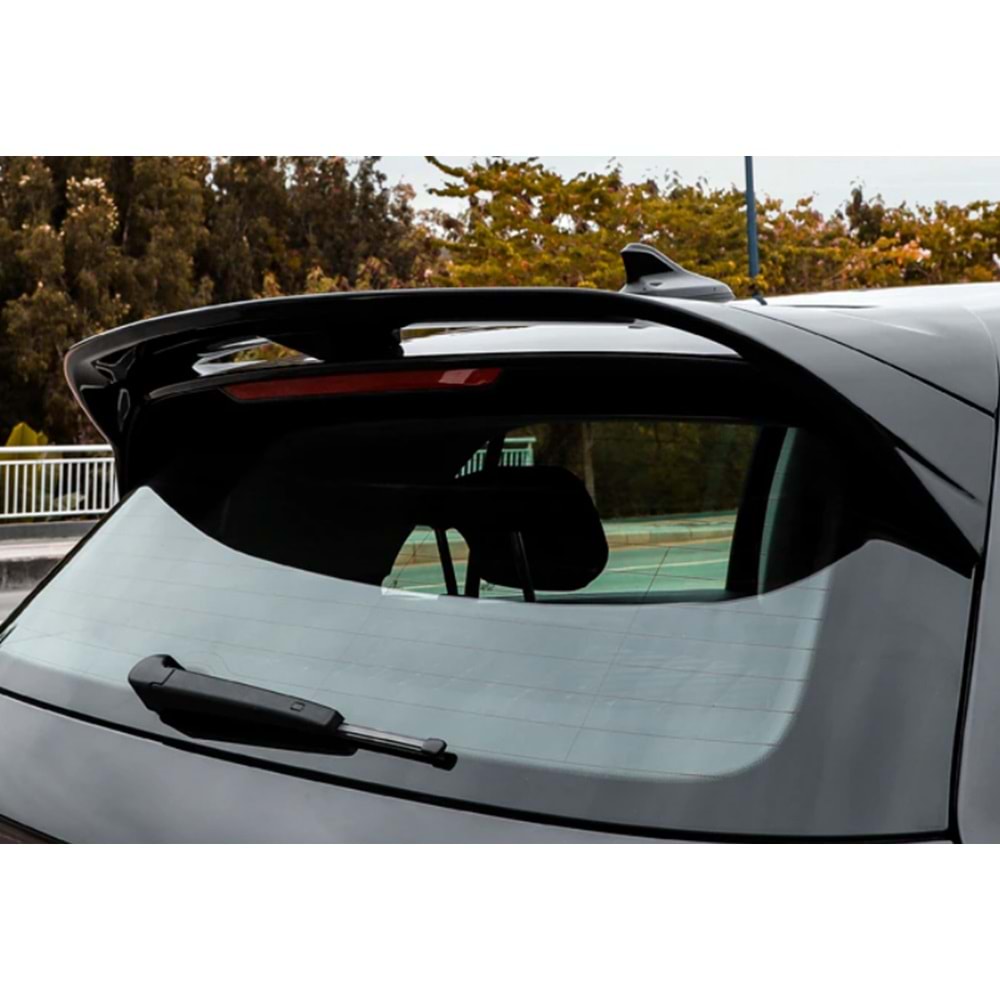 VW Golf Mk8 2019+ - Spoiler, CS GTI/R/R Line V2 Stil, Tavan Üzeri, Piano Black Boyalı Ürün Yüzeyi, ABS