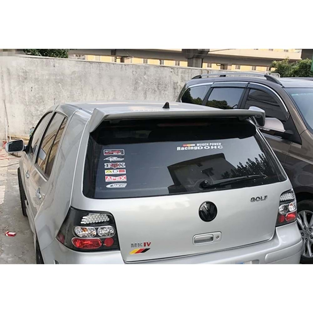 VW Golf Mk4 1997+ - Spoiler Votex R32 V2 Stil Tavan Üzeri, İşlem Yapılmamış Ham Yüzey ABS