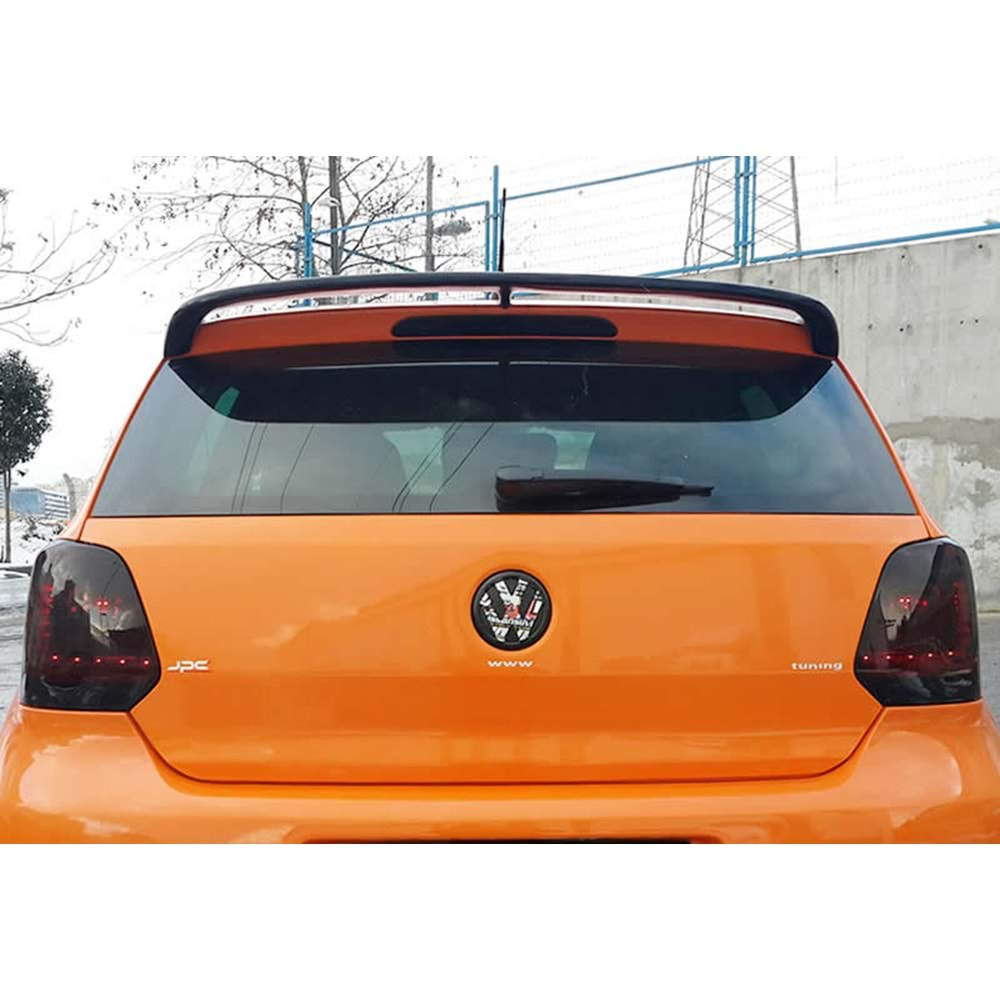 VW Polo Mk5 2009+ - Spoiler Sport V2 Stil Tavan Üzeri, Piano Black Boyalı Ürün Yüzeyi, ABS