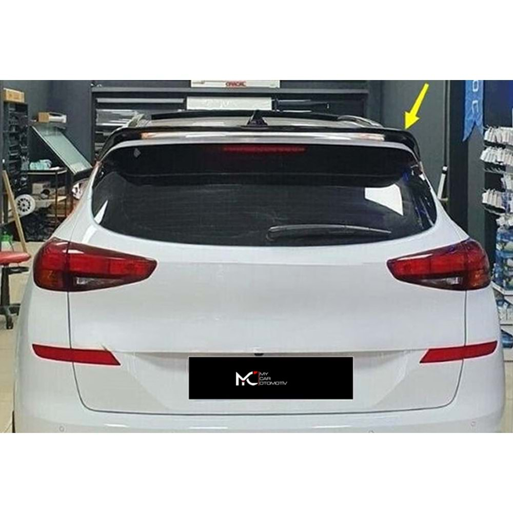 Hyundai Tucson 4 2020+ - Spoiler Oem V2 Stil, Tavan Üzeri, Piano Black Boyalı Ürün Yüzeyi, ABS