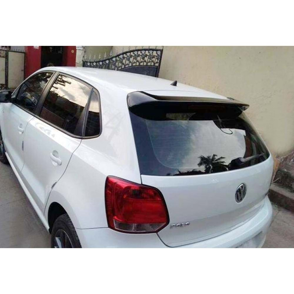 VW Polo Mk5 2009+ - Spoiler GTI Sport V2 Stil, Tavan Üzeri, Piano Black Boyalı Ürün Yüzeyi, ABS