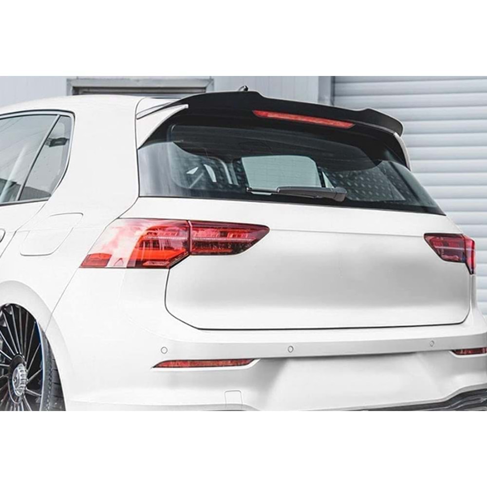 VW Golf Mk8 2019+ - Spoiler, Max R/R Line Cap V2 Stil, Tavan Üzeri, Piano Black Ürün Yüzeyi, ABS