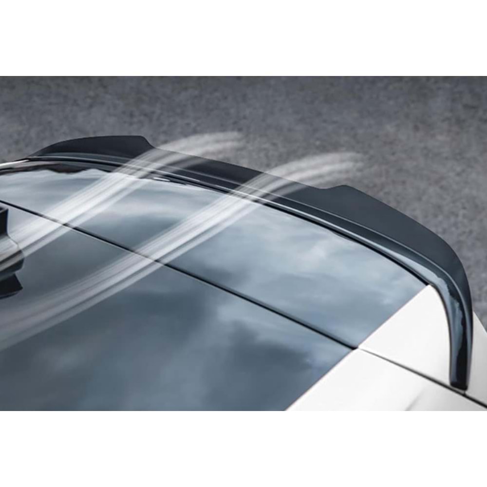 VW Golf Mk8 2019+ - Spoiler, Max R/R Line Cap V2 Stil, Tavan Üzeri, Piano Black Ürün Yüzeyi, ABS