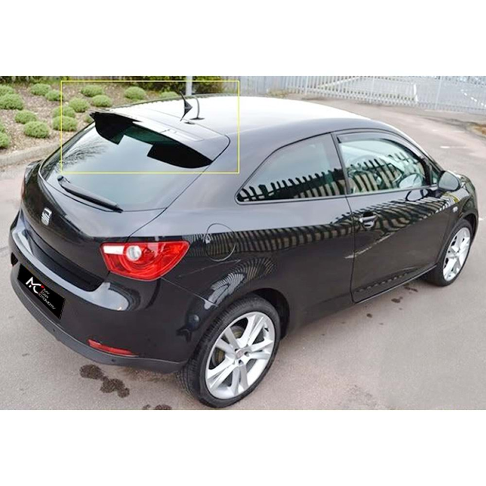 Seat Ibiza Mk4 2008+ - Spoiler Cupra V1 Stil Tavan Üzeri 2 Kapı, Piano Black Boyalı Ürün Yüzeyi ABS