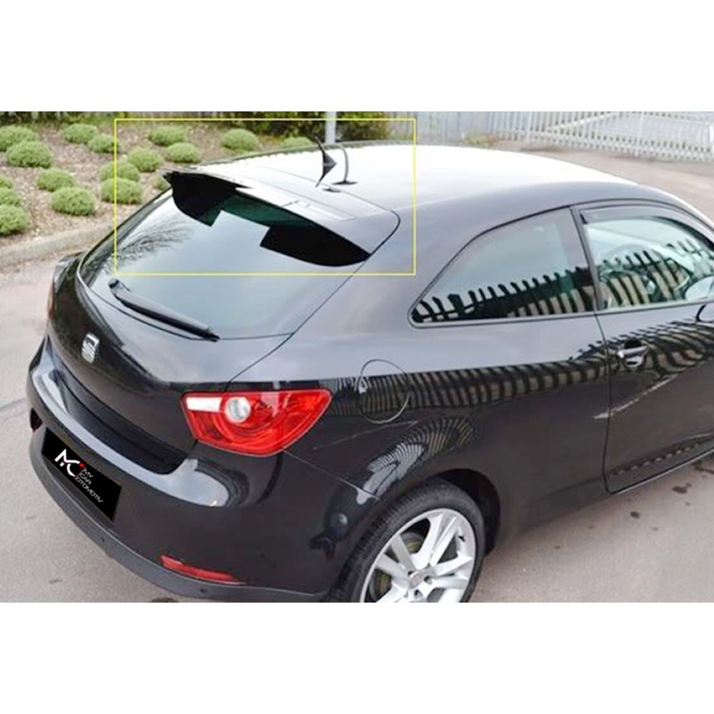 Seat Ibiza Mk4 2008+ - Spoiler Cupra V1 Stil Tavan Üzeri 2 Kapı, Piano Black Boyalı Ürün Yüzeyi ABS