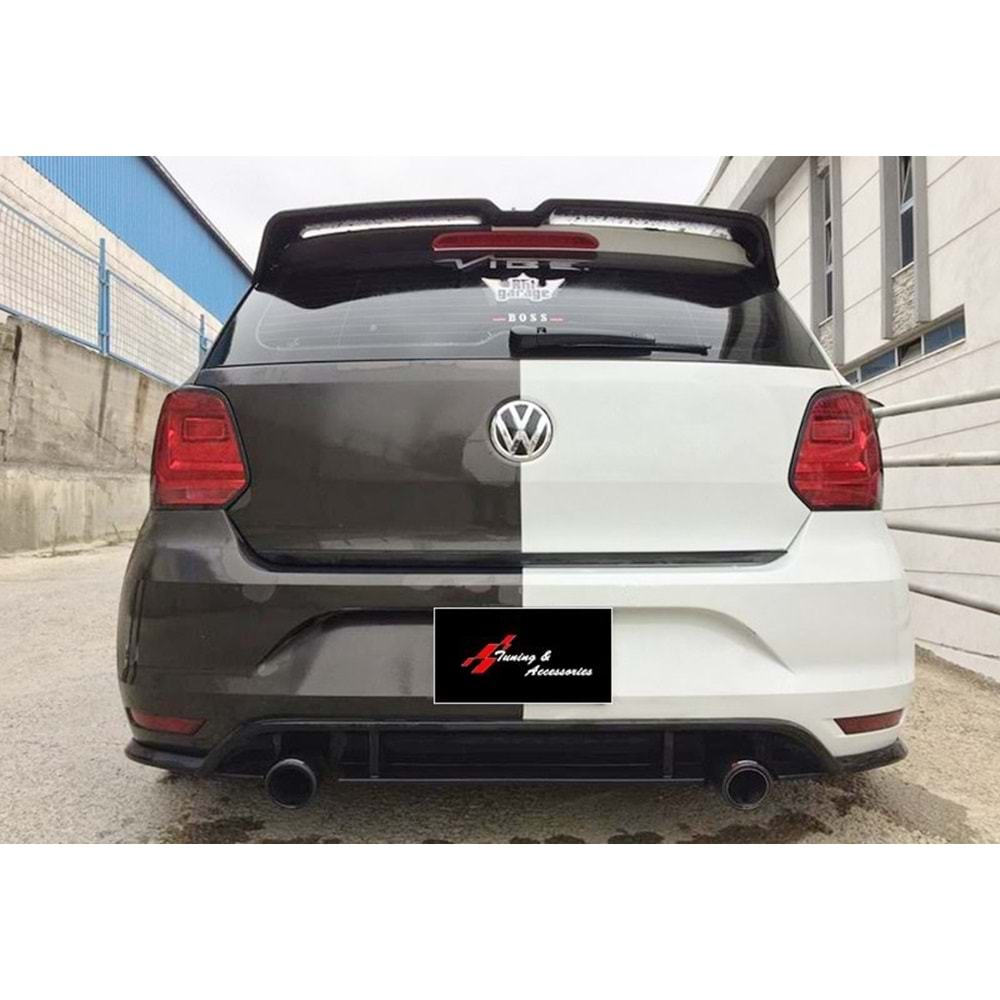 VW Polo Mk5 2009+ - Spoiler Oettinger V1 Stil, Tavan Üzeri, Piano Black Boyalı Ürün Yüzeyi, ABS