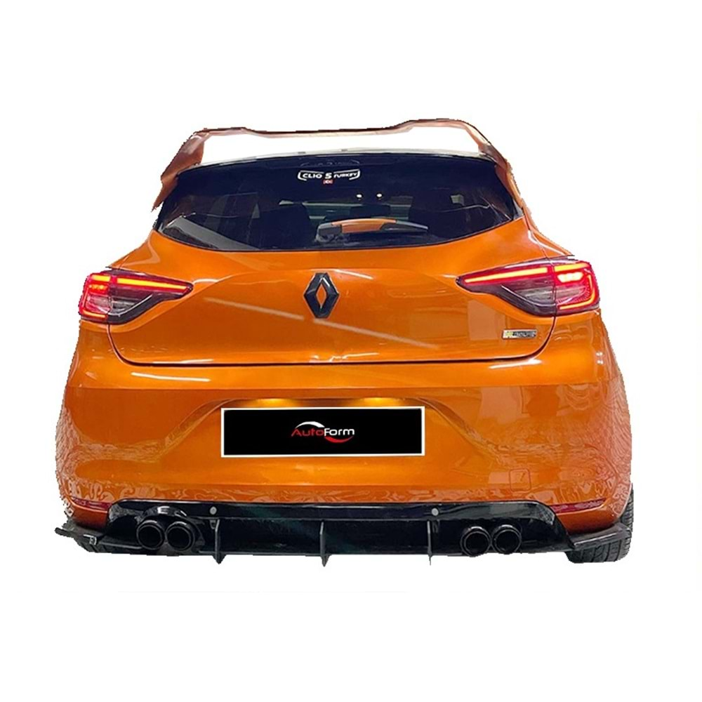 Renault Clio 5 2019+ - Spoiler RS Stil Tavan Üzeri, Piano Black Boyalı Ürün Yüzeyi, FRP