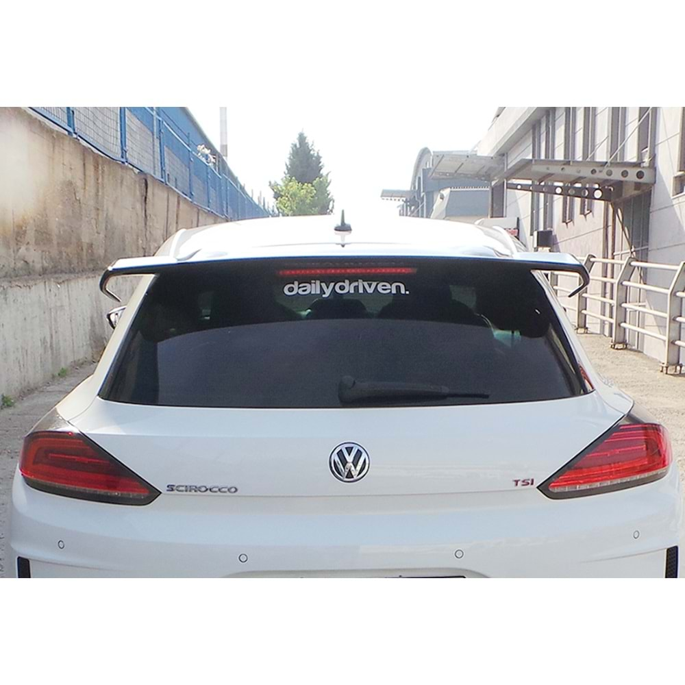 VW Scirocco Mk3 FL 2014+ - Spoiler R Cup Stil Tavan Üzeri, Piano Black FRP