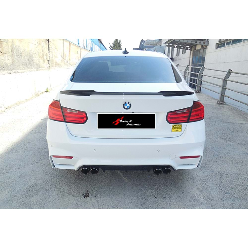 BMW F30 2012+ - Spoiler M4 V2 Stil Bagaj Üzeri, Piano Black Boyalı Ürün Yüzeyi ABS