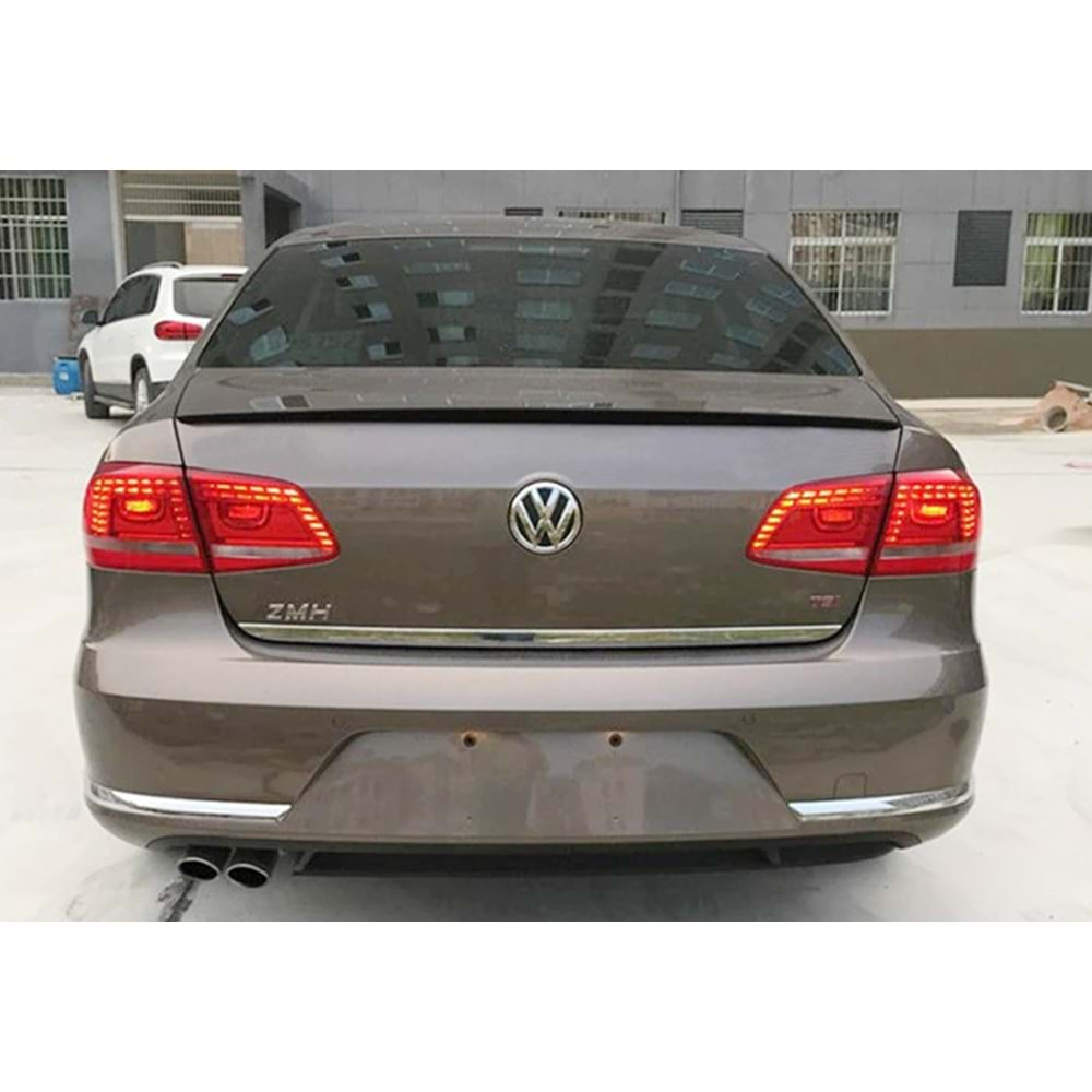 VW Passat B7 2011+ - Spoiler Oem V2 Anatomik Stil Bagaj Üzeri, Piano Black Boyalı Ürün Yüzeyi ABS