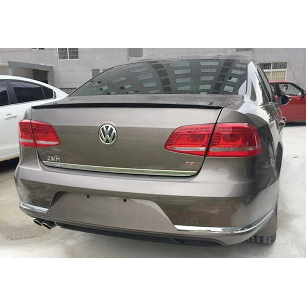 VW Passat B7 2011+ - Spoiler Oem V2 Anatomik Stil Bagaj Üzeri, Piano Black Boyalı Ürün Yüzeyi ABS