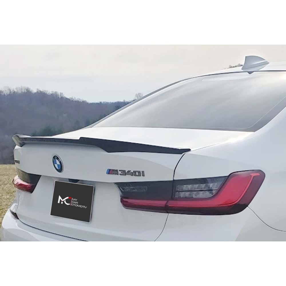 BMW G20 2019+ - Spoiler M4 V2 Stil Bagaj Üzeri, Piano Black Boyalı Ürün Yüzeyi ABS