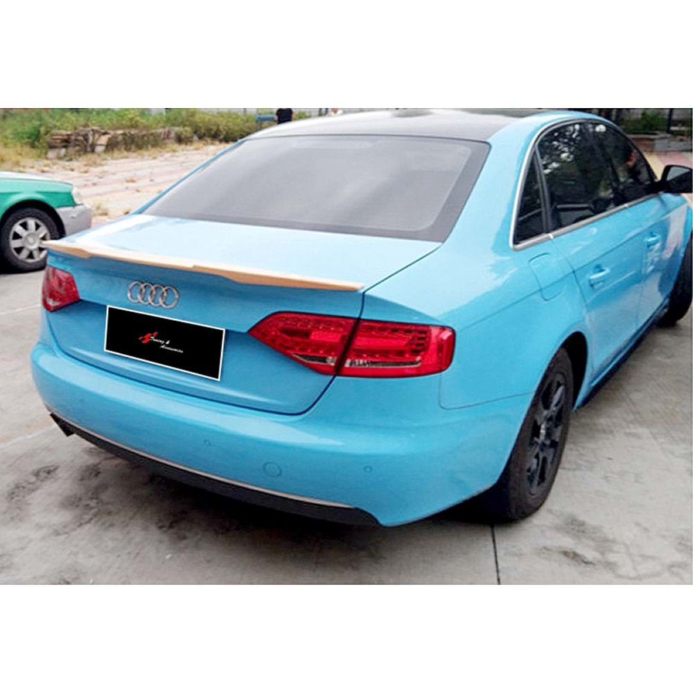 Audi A4 B8 FL 2012+ - Spoiler M4 V2 Stil Bagaj Üzeri, İşlem Yapılmamış Ham Ürün Yüzeyi ABS