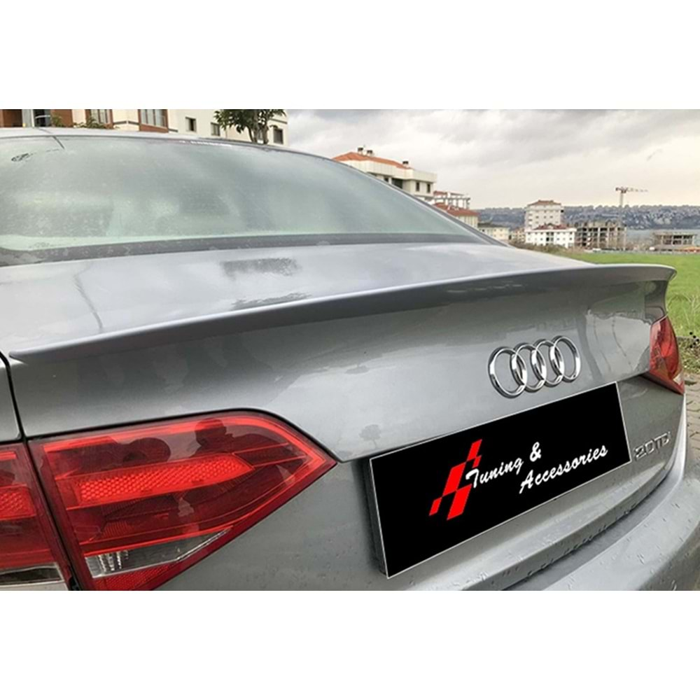 Audi A4 B8 2008+ - Spoiler S4 V2 Stil Stil Anatomik Bagaj Üzeri, İşlem Yapılmamış Ham Ürün Yüzeyi ABS