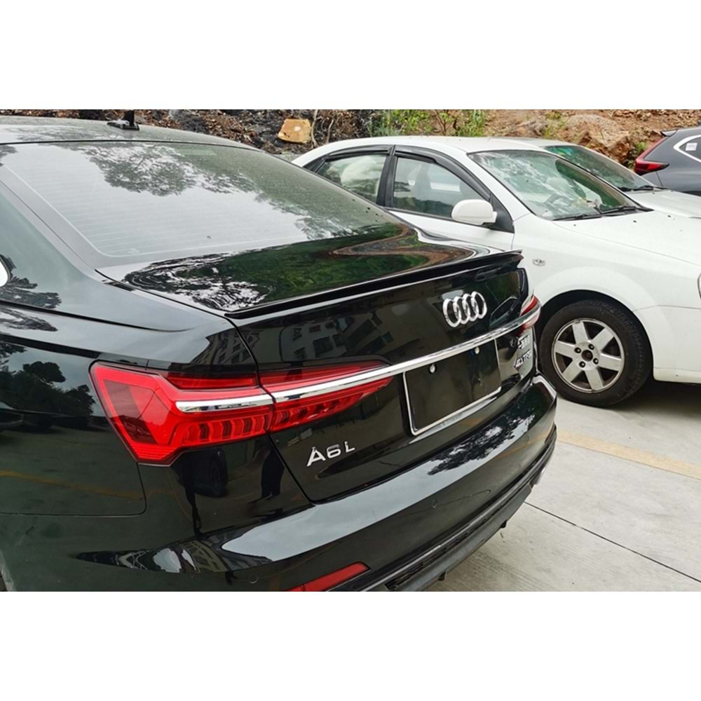 Audi A6 C8 2018+ - Spoiler S6 V2 Stil Bagaj Üzeri, Piano Black Boyalı Ürün Yüzeyi ABS