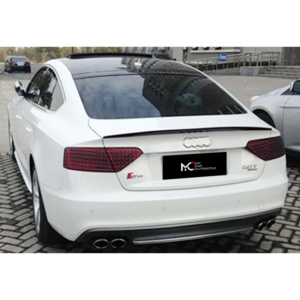 Audi A5 8T8 SB 2007+ - Spoiler S5 V2 Stil Bagaj Üzeri 4 Kapı, Piano Black Boyalı Ürün Yüzeyi ABS