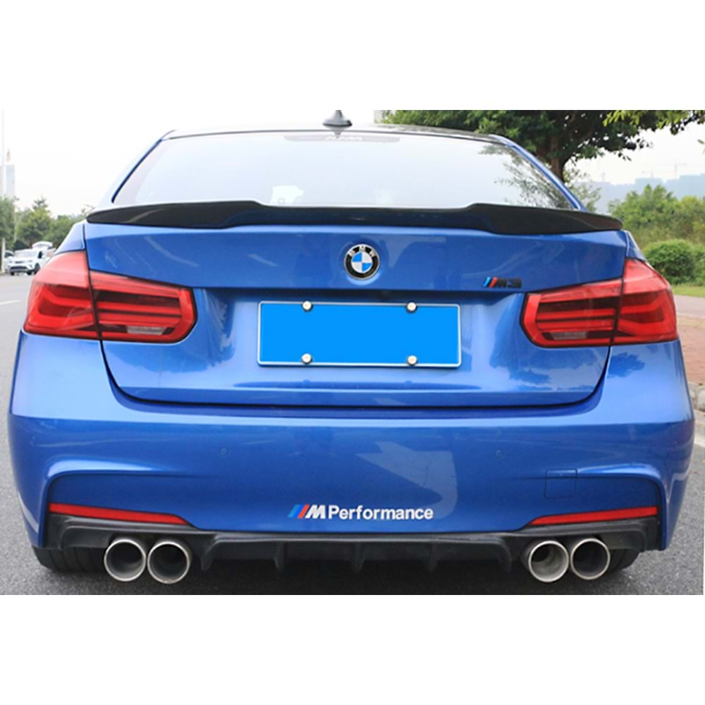 BMW F30 2012+ - Spoiler M4 V1 Stil Bagaj Üzeri, Piano Black Boyalı Yüzey ABS