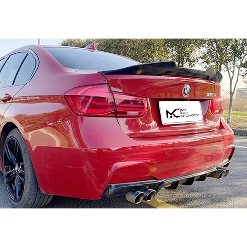 BMW F30 2012+ - Spoiler PSM V1 Stil Bagaj Üzeri, Piano Black Boyalı Ürün Yüzeyi ABS