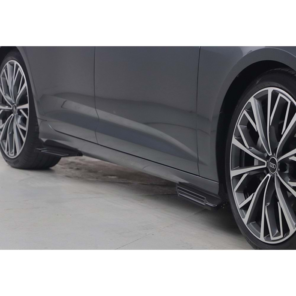 Audi A6 S6 C8 2018+ - Marşpiye Alt Flap A Plus+ S6/S6 Line V3 Stil, Piano Black Parlak Ürün Yüzeyi, Vkm., Set