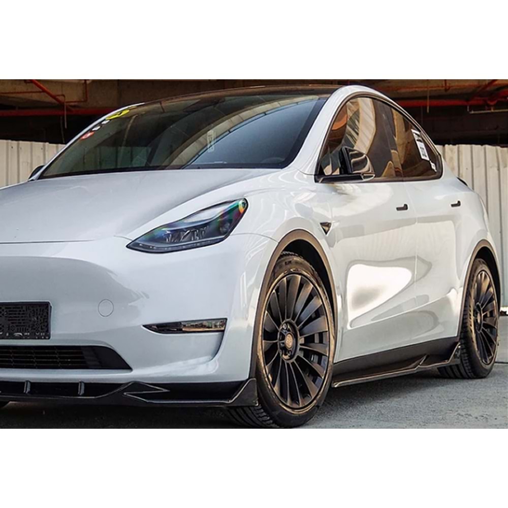 Tesla Model Y 1 2020+ - Marşpiyel Çıta/Yan Alt, A Plus Std. Line V1 Stil, Piano Black Parlak Ürün Yüzeyi, Vakum, Set