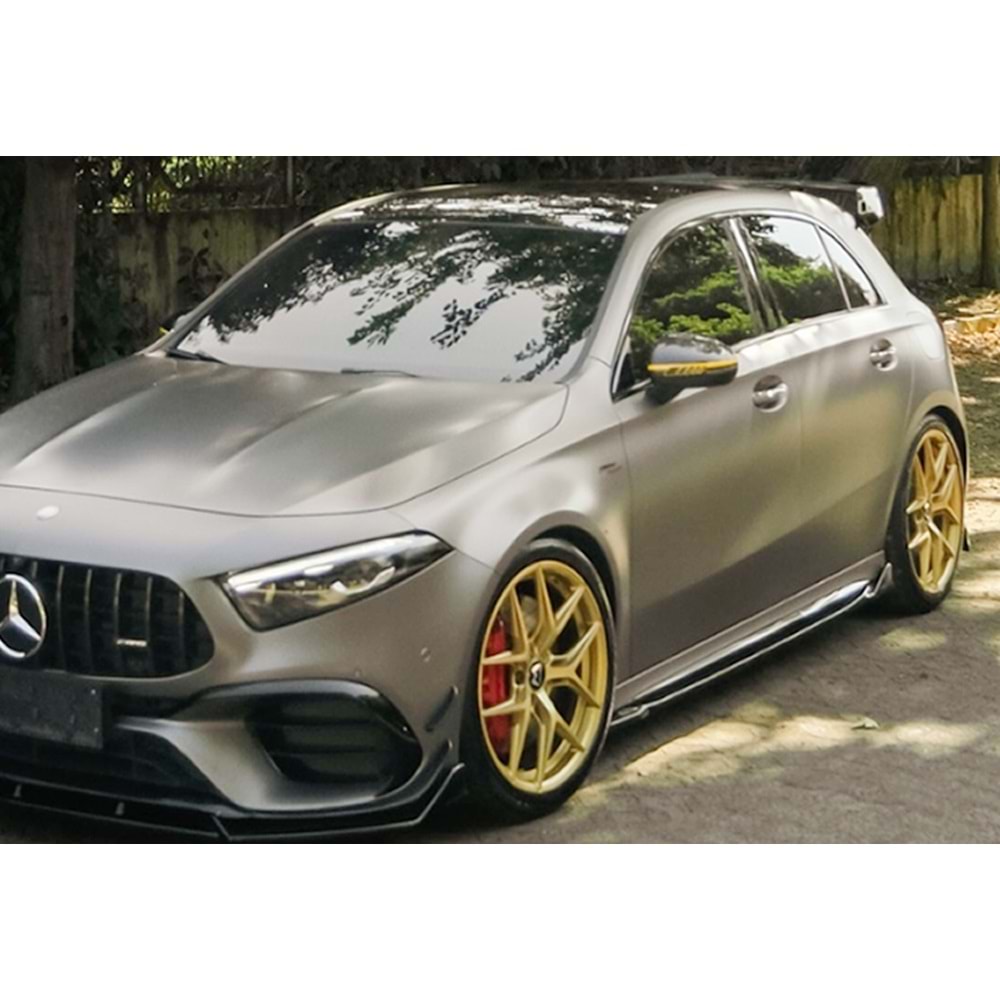 M. Benz W177 A45 2018+ - Marşpiyel Çıta/Alt, A Plus A45 S Aero Pack V1 Stil, Piano Black Parlak Ürün Yüzeyi, Vakum Set
