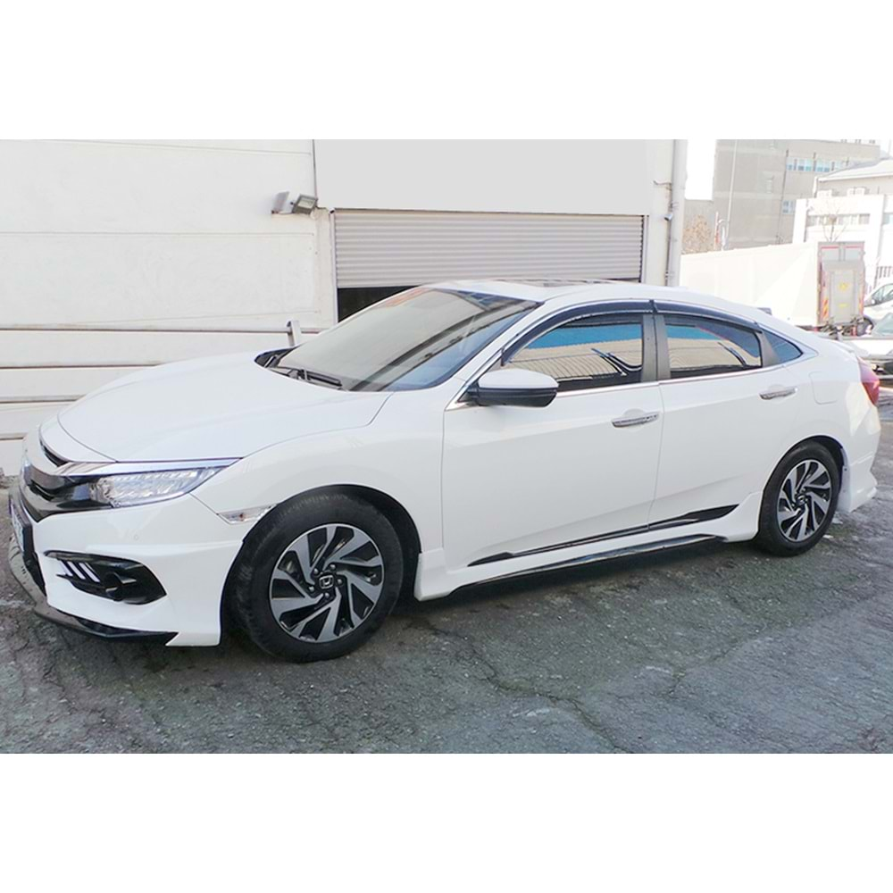 Honda Civic FC5 S 2016+ - Marşpiyel Turbo Stil, İşlemsiz Ham Yüzey Vakum Set