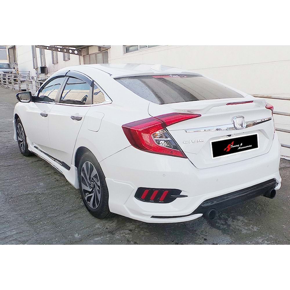 Honda Civic FC5 S 2016+ - Marşpiyel Turbo Stil, İşlemsiz Ham Yüzey Vakum Set