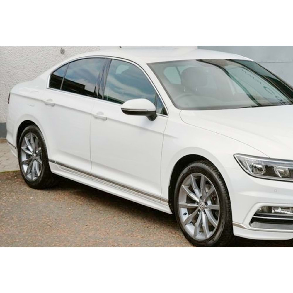 VW Passat B8 2015+ - Marşpiyel R Line Stil, İşlemsiz Ham Yüzey Vakum, Set