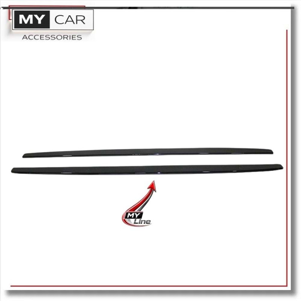 BMW F10 2010+ - Marşpiyel Çıta/Alt Yan, B Plus Performance V1 Stil, 3 mm, Piano Black Ürün Yüzeyi, Vakum, Set