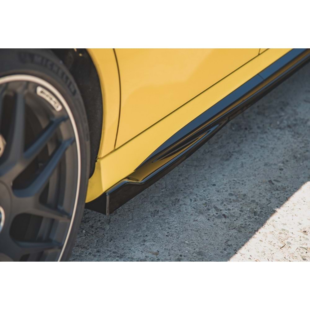 M. Benz W177 A45 2018+ - Marşpiyel Çıta/Alt, A Plus A45 S Aero Pack V2 Stil, Piano Black Parlak Ürün Yüzeyi, Vakum Set