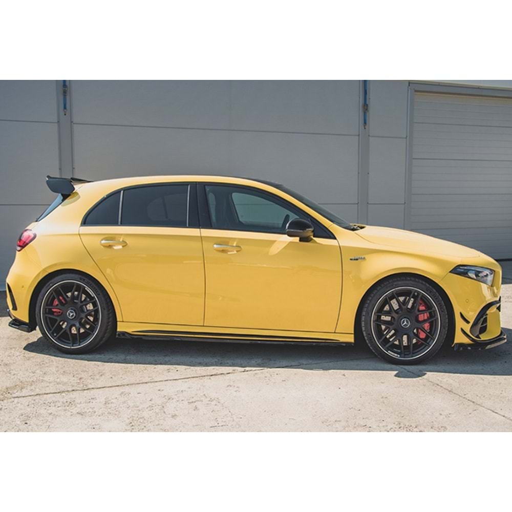 M. Benz W177 A45 2018+ - Marşpiyel Çıta/Alt, A Plus A45 S Aero Pack V1 Stil, Piano Black Parlak Ürün Yüzeyi, Vakum, Set